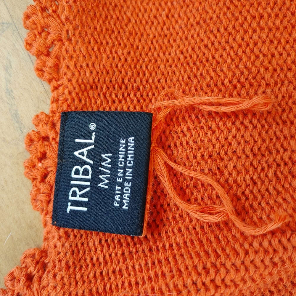 Orange Crop Fun Button Summer Sweater Medium - Picture 2 of 7